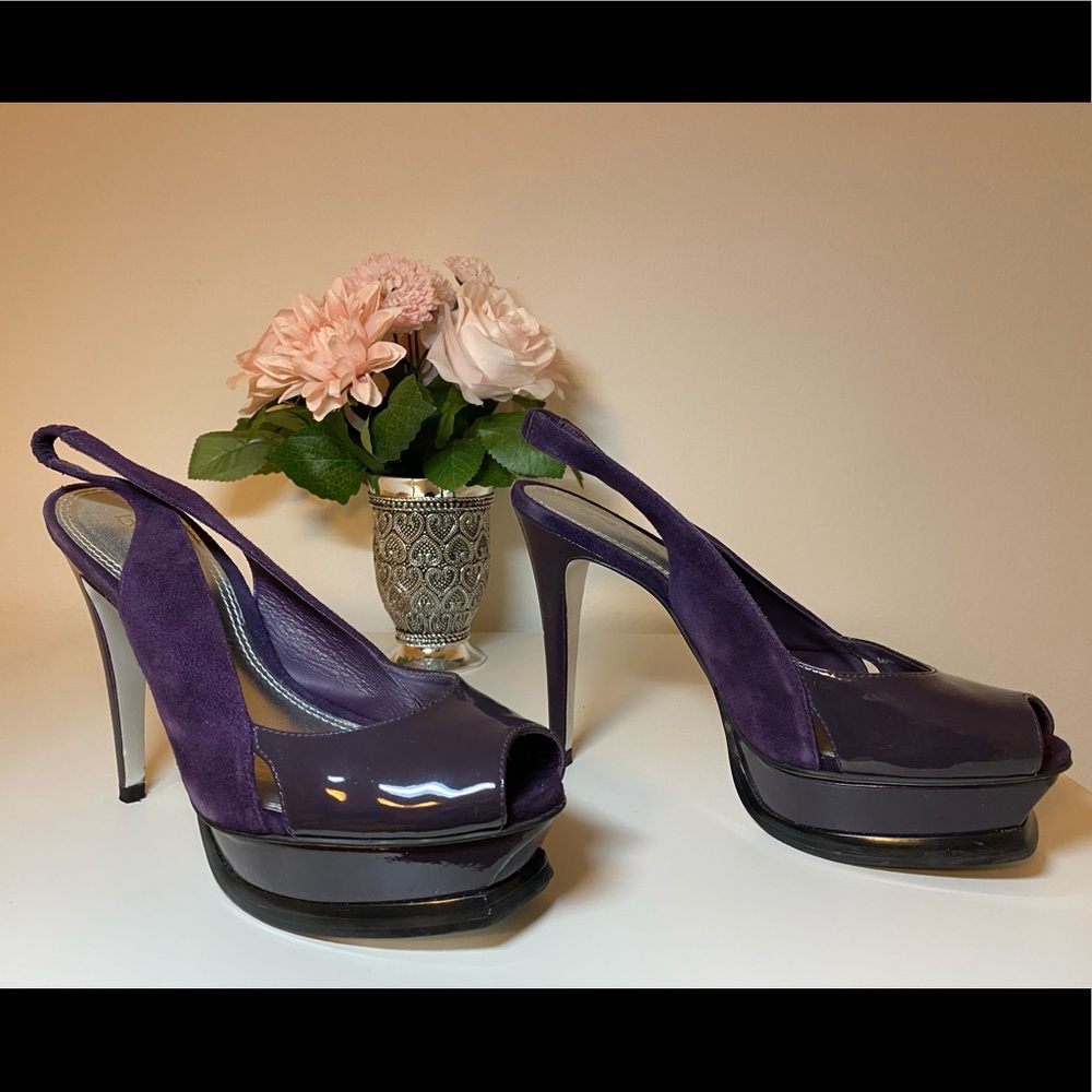 💜Purple Suede and Patent leather pumps💜